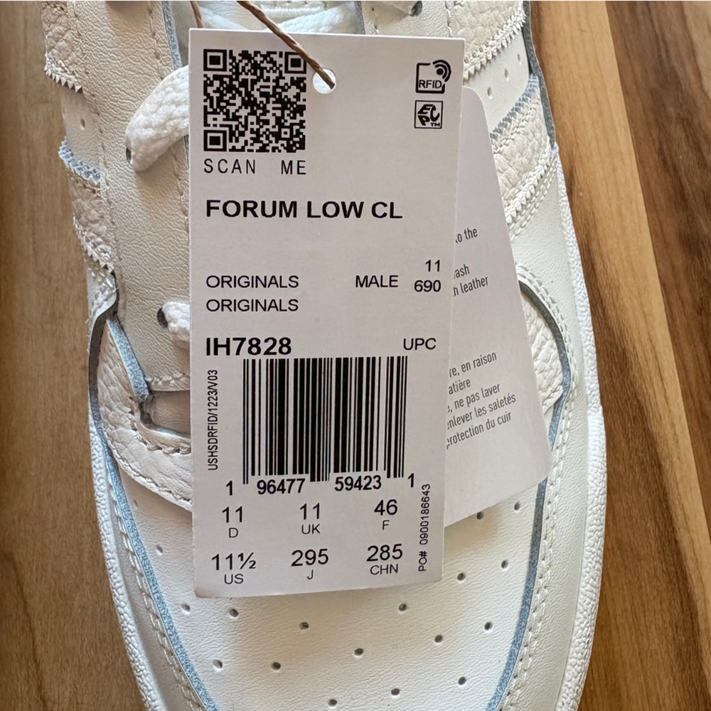 Adidas Forum Low CL Originals White on White Sneakers Men’s Size 11.5 - Picture 7 of 10